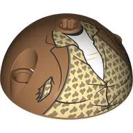 Technic Panel Dome 5 x 5 with Pin Holes with Coat, Tan/Dark Tan Blouse, White Shirt print