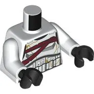 Torso, Stormtrooper Armor, Dark Red Belts, Gold Cracks print, White Arms, Black Hands