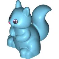 Duplo Animal Squirrel with Coral, Black, and White Eyes Print