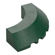 Brick Round Corner 5 x 5 x 1 Slope, Bottom Cut Outs, No Studs, Flat Top