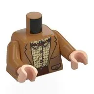 Torso Jacket, Tan Shirt with Dark Tan Hearts, Reddish Brown Pants, Pearl Necklace print, Medium Nougat Arms, Light Nougat Hands