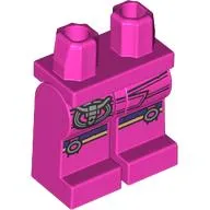 Hips and Dark Pink Legs with Belt, Silver Bull Skull, Sand Blue/Yellow Straps print