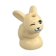Animal, Rabbit / Bunny, Baby Sitting with White Eyebrows, Winking print