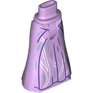 Minidoll Hips and Full Length Skirt with Dark Purple Trim, White/Sand Blue Decorations print