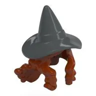Hair and Hat, Dark Bluish Grey Witches Hat pattern