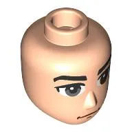 Minidoll Head Male, Dark Bluish Grey Eyes, Stern Look