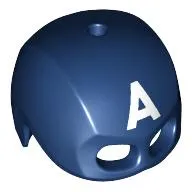 Helmet / Mask, Top Hole (Captain America) with White 'A' print
