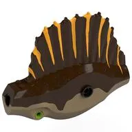 Animal Body Part, Dinosaur, Spinosaurus Body with Dark Tan Belly, Bright Light Orange Markings print