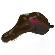 Animal Body Part, Dinosaur, Spinosaurus Head with White Teeth, Dark Red Markings print