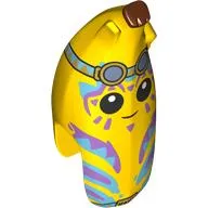 Costume Banana Half with Face, Medium Blue/Lavender Paint, Goggles print