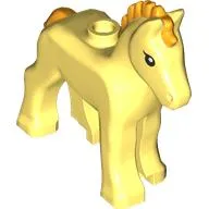 Animal, Foal with Black Eyes, Bright Light Orange Mane, Tail print