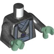 Torso, Jedi Robes, Sand Blue Trim, Belt, Silver Necklace print, Pearl Titanium Arms, Sand Green Hands