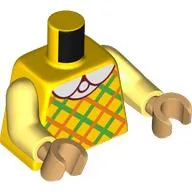 Torso, Orange/Bright Green Argyle Shirt, White Collar print, Bright Light Yellow Arms, Nougat Hands