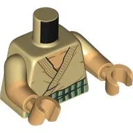 Torso, Dual Molded Arms with Robe, Dark Tan Trim, Sand Green/Dark Green Belt print, Tan Sleeves Pattern, Warm Tan Arms and Hands