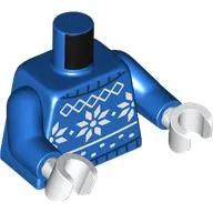 Torso, Knitted Sweater, White Snowflakes Pattern print, Blue Arms, White Hands