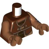 Torso, Reddish Brown Vets, Nougat Clasps, Dark Brown Stripes Shirt print, Medium Brown Arms and Hands