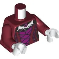 Torso, Dress, Magenta Front, White Chest, Dark Purple Pendant print, Dark Red Arms, White Hands