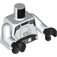 Torso, White ISB Tactical Agent Uniform print, White Arms, Black Hands