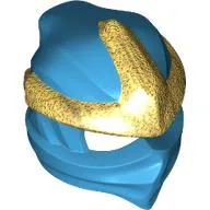Wrap with Forehead Ridge with Gold 3 Point Emblem, Bow in Back pattern
