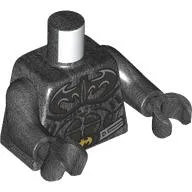 Torso Armor, Muscles, Black Batman Logo, Gold Belt Buckle print, Pearl Titanium Arms and Hand
