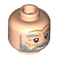 Minifig Head Aberforth Dumbledore, Dark Bluish Grey Eyebrows, Full Beard, Wrinkles, Smirk / Stern