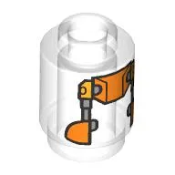 Brick Round 1 x 1 Open Stud with Orange Panels (RJ-83) Print