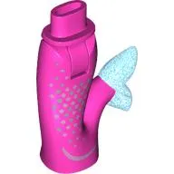 Minidoll Hips and Fishtail (Mermaid) with Sand Blue/Sand Green Dots, Opal Trans-Blue Fin print