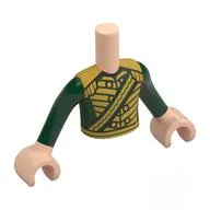 Minidoll Torso Boy with Light Nougat Arms and Hands with Dark Green Uniform, Gold Decorations print
