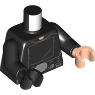 Torso, Black Tunic, Belt, Silver Belt Buckle print, Odd Hands, Black Arms, Left Light Nougat Hand, Right Black Hand