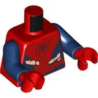 Torso, Spider-Man Suit, Blue Panels, Black Spider, Tears print, Dark Blue Arms, Red Hands