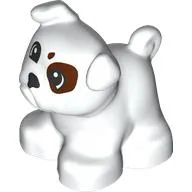 Duplo Animal Dog, Pug with Dark Brown Spots, Black Nose Print