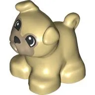 Duplo Animal Dog, Pug with Dark Tan Face and Black Nose Print