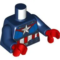 Torso, Captain America Suit, White Star, Blue Chest, White/Red Decorations print, Dark Blue Arms, Red Hands