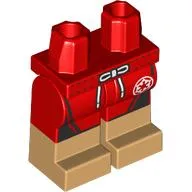 Hips with Red Legs and Warm Tan Boots Pattern with Swimming Trunks, White Laces, Empire Symbol print