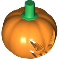 Costume / Mask, Pumpkin with Jack O' Lantern Face and Green Stem Print