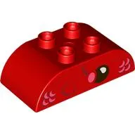 Duplo Brick 2 x 4 Curved Top, Fish Face Print