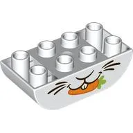 Duplo Brick 2 x 4 Curved Bottom, Rabbit Mouth Print