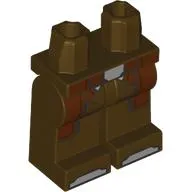 Hips and Dark Brown Legs with Reddish Brown Coattail, Silver Buckle, Toes print