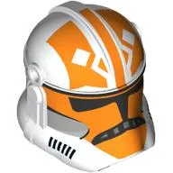 Helmet Clone Trooper Phase 2, Closed Front, Holes for Visor with Orange Markings print
