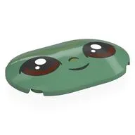 Brick Round 4 x 6 x 2/3 with Face, Black Eyes (Grogu) print
