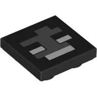 Tile Special 2 x 2 Inverted with Pixelated Dark Bluish Grey/White Wither print