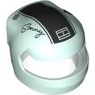Helmet, Formula 1 with Trans-Clear Visor pattern, Black Stripe, 'Sonny' print