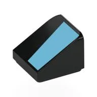 Brick Sloped 30° 1 x 1 x 2/3 with Medium Azure Shape print