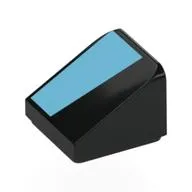 Brick Sloped 30° 1 x 1 x 2/3 with Medium Azure Shape print