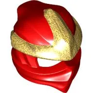 Wrap with Forehead Ridge with Gold 3 Point Emblem, Bow in Back pattern