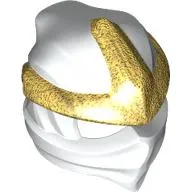 Wrap with Forehead Ridge with Gold 3 Point Emblem, Bow in Back pattern