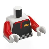 Torso, Black Racing Suit, Black/White Checkered, Red Collar print, Red Arms, White Hands