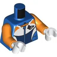 Torso, Orange Arms, White Hands with print