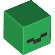 Minifig Head Special, Small Cube (Baby) with Minecraft Zombie Face Print
