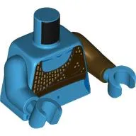 Torso, Odd Arms, Dark Brown Top, Silver Decorations print, Left Dark Brown Arm, Right Dark Azure Arm, Dark Azure Hands